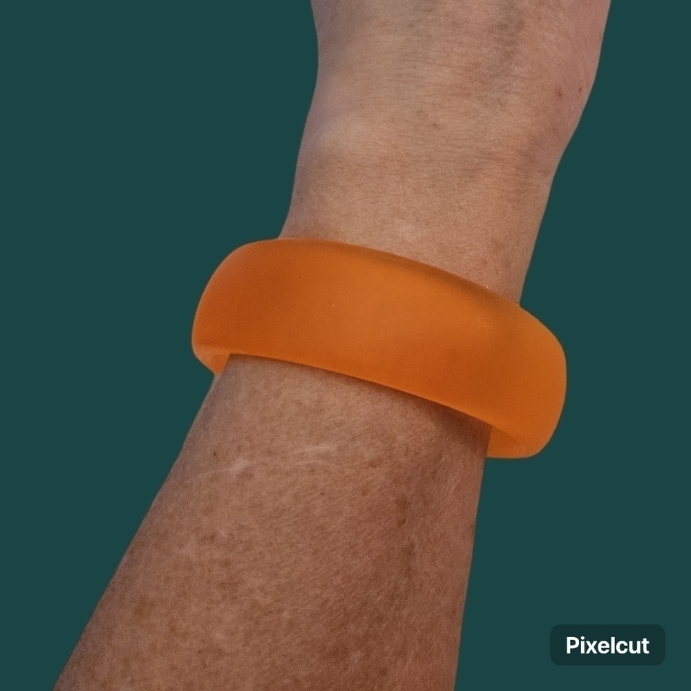 Vintage 1980s Frosted Orange Neon Kidcore Bangle Bracelet